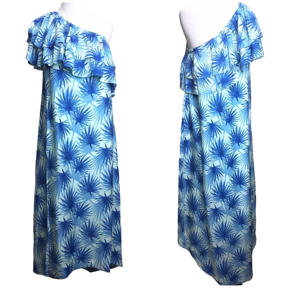 Vineyard Vines Electric Palm One Shoulder Maxi 2